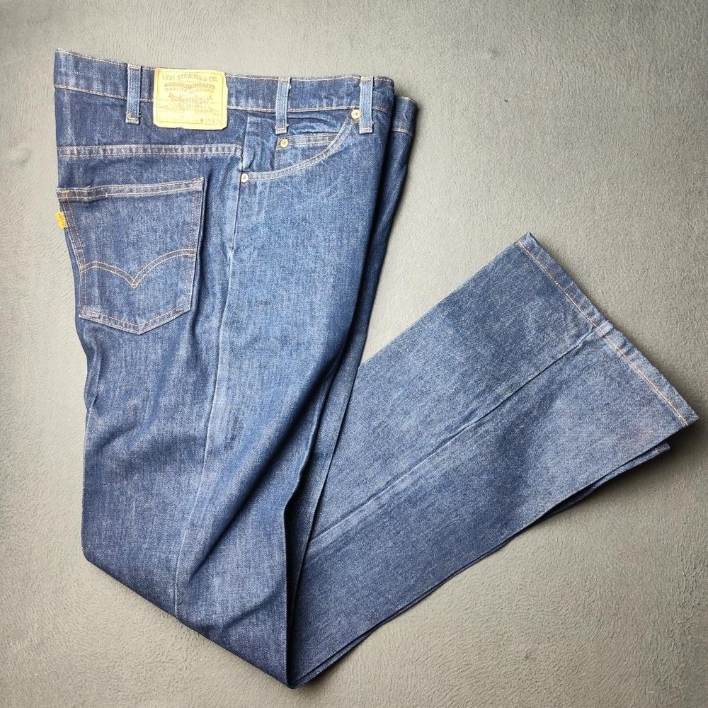 Vintage Levis 517 Jeans Mens 38x34 Blue Bootcut Made USA Orange Tab 20517 0217